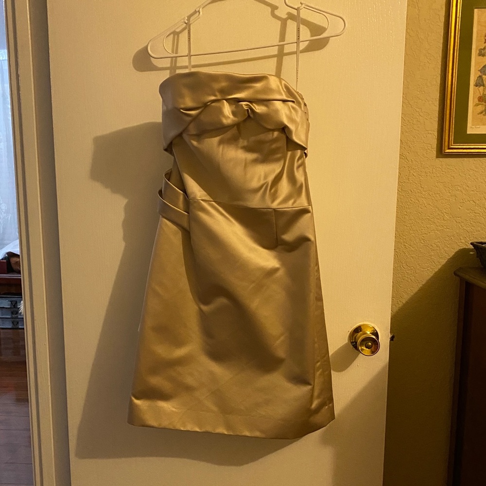 CELINE Strapless Gold Beige Dress